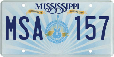 MS license plate MSA157