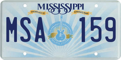 MS license plate MSA159