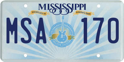 MS license plate MSA170