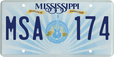 MS license plate MSA174