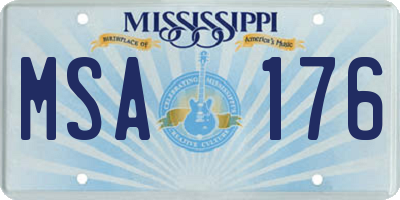 MS license plate MSA176