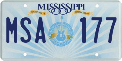 MS license plate MSA177