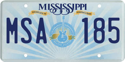 MS license plate MSA185