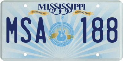 MS license plate MSA188
