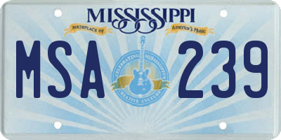 MS license plate MSA239
