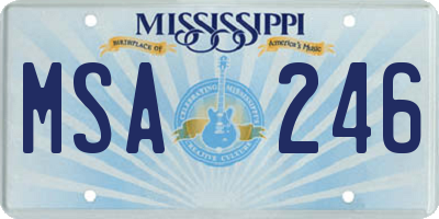 MS license plate MSA246