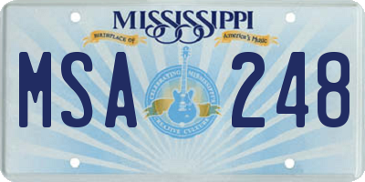 MS license plate MSA248