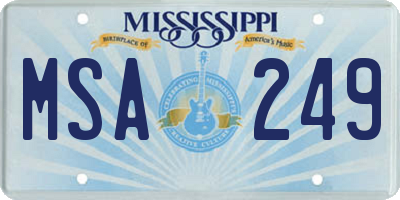 MS license plate MSA249
