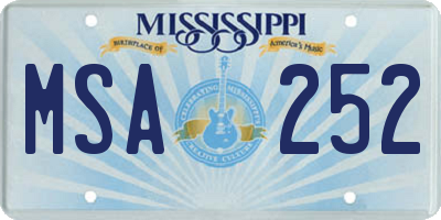 MS license plate MSA252
