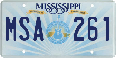 MS license plate MSA261