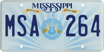 MS license plate MSA264