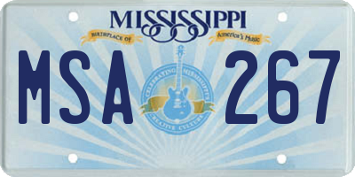 MS license plate MSA267