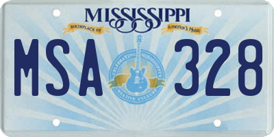 MS license plate MSA328