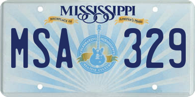 MS license plate MSA329