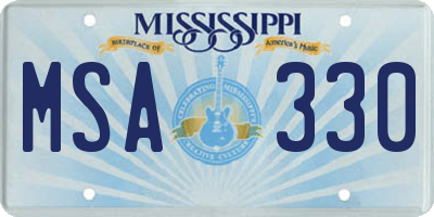 MS license plate MSA330