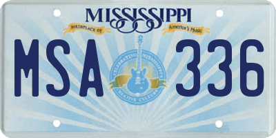 MS license plate MSA336