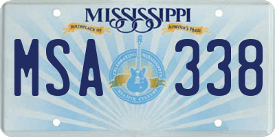 MS license plate MSA338