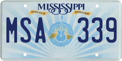 MS license plate MSA339