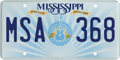 MS license plate MSA368