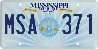 MS license plate MSA371