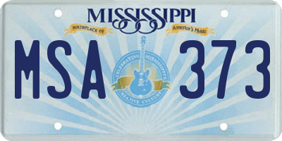 MS license plate MSA373