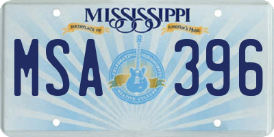 MS license plate MSA396