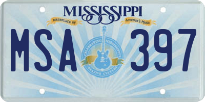 MS license plate MSA397