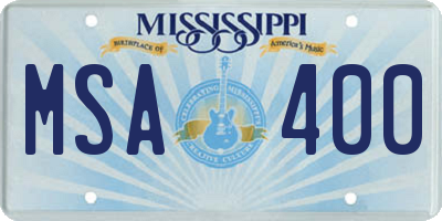 MS license plate MSA400