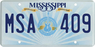 MS license plate MSA409