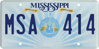 MS license plate MSA414
