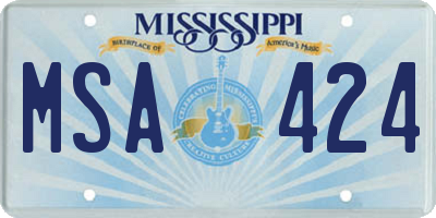 MS license plate MSA424