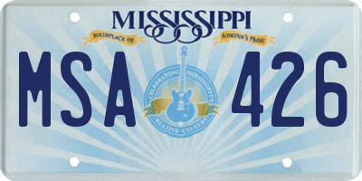 MS license plate MSA426