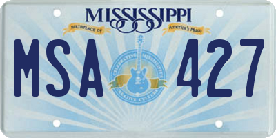 MS license plate MSA427