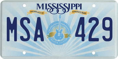 MS license plate MSA429