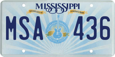 MS license plate MSA436