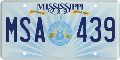 MS license plate MSA439