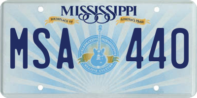 MS license plate MSA440