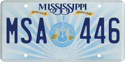 MS license plate MSA446