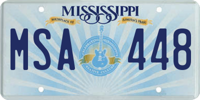 MS license plate MSA448