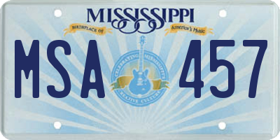 MS license plate MSA457