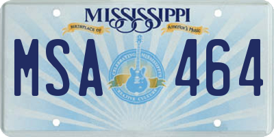 MS license plate MSA464