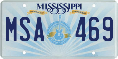 MS license plate MSA469