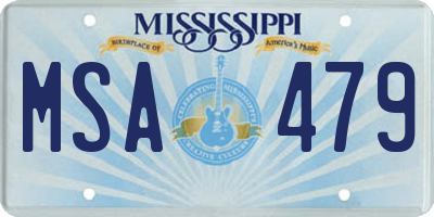 MS license plate MSA479