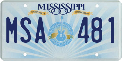 MS license plate MSA481
