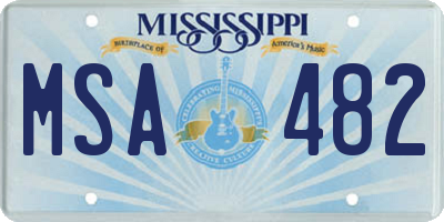 MS license plate MSA482