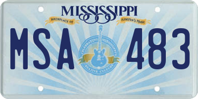 MS license plate MSA483