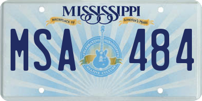 MS license plate MSA484