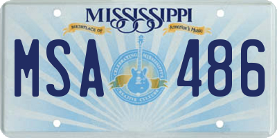 MS license plate MSA486