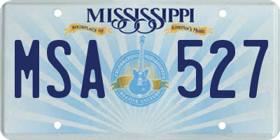 MS license plate MSA527