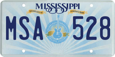 MS license plate MSA528